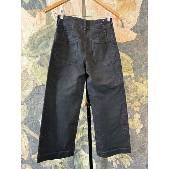 New Anthropologie The Colette Sparkle Crop High-Rise Wide-Leg Jeans by Maeve Siz - Picture 7 of 11